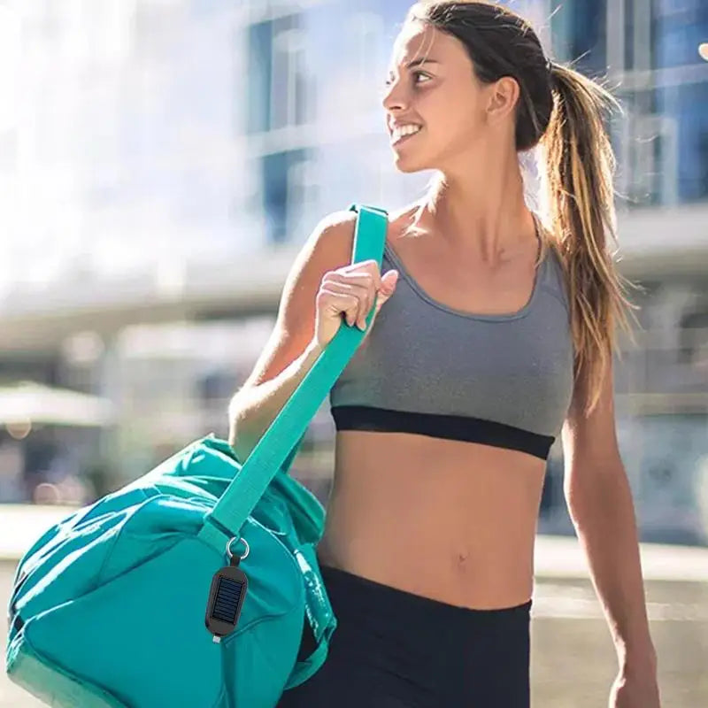 Solar Power Bank Pocket Power Bank Solar Keychain Charger Fast Charging Wireless Charger Portable External Power Bank Keychain