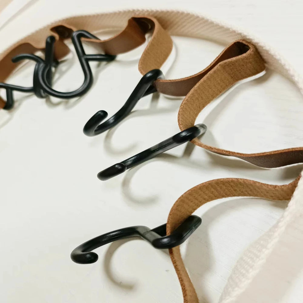 Outdoor camping clothesline travel leather PU canopy camping camping equipment webbing camouflage tent lanyard