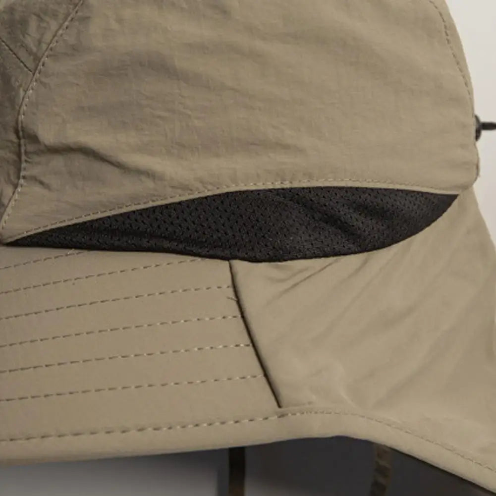 UV Protection Hat with Wide Brim Waterproof Quick-drying Panama Fisherman Cap Mesh Breathable Neck Protection Summer Hat