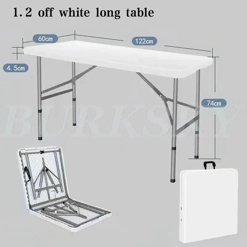 Portable Foldable Table with Handle, Camping Table, Outdoor and Indoor Furniture, Fold-in-Half Utility, Picnic and BBQ Party
