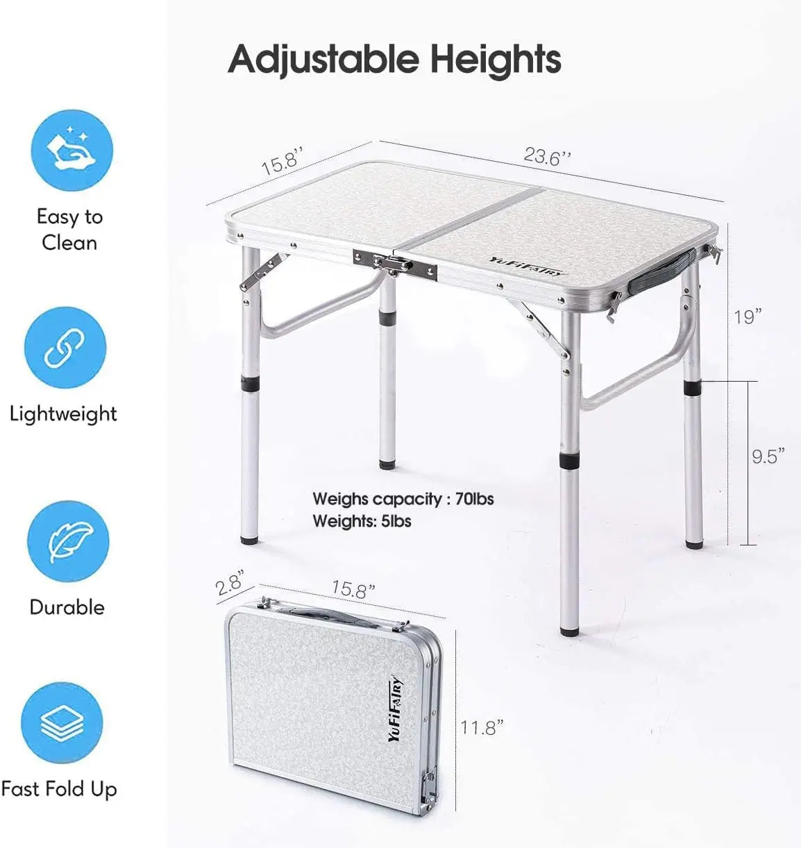 Foldable Portable Camping Table Outdoor Furniture Camping Equipment Camping Table Stainless Steel Picnic Desk Nature Hike