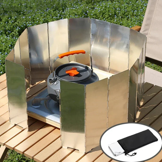9/10/12 Plates Camping Stove Windscreen Folding Outdoor Stoves Windscreens Lightweight Windshield Heat Shield Picnic Tool