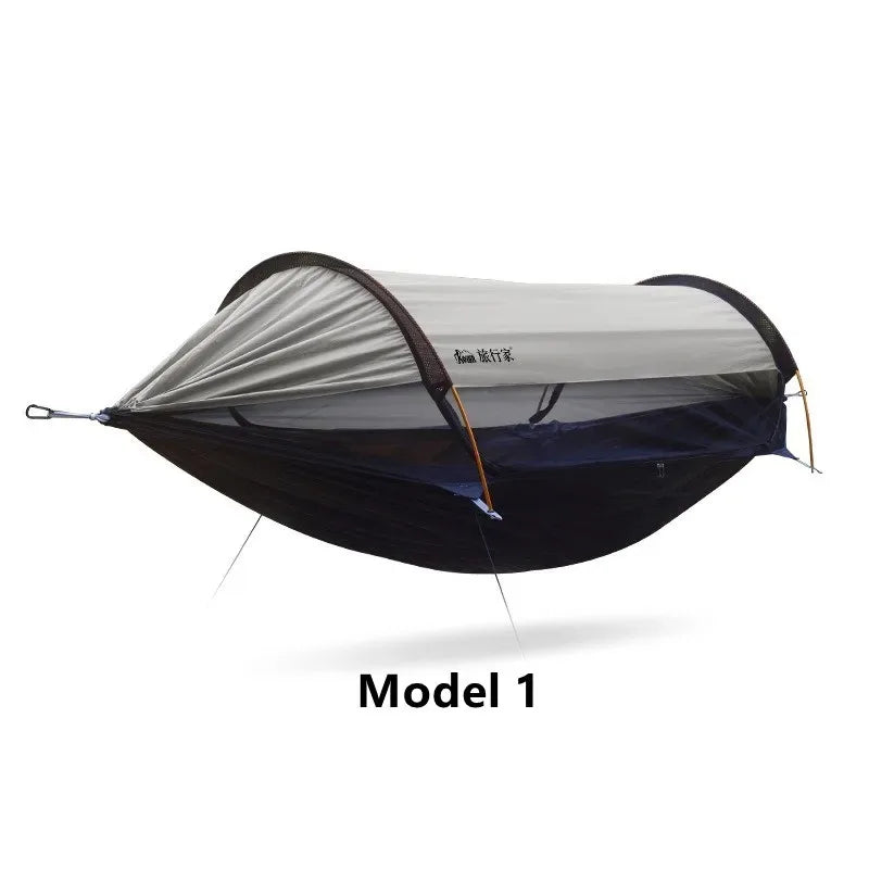Travel Hammock, outdoor anti rollover, sun shading and anti mosquito, single or double person with mosquito ne