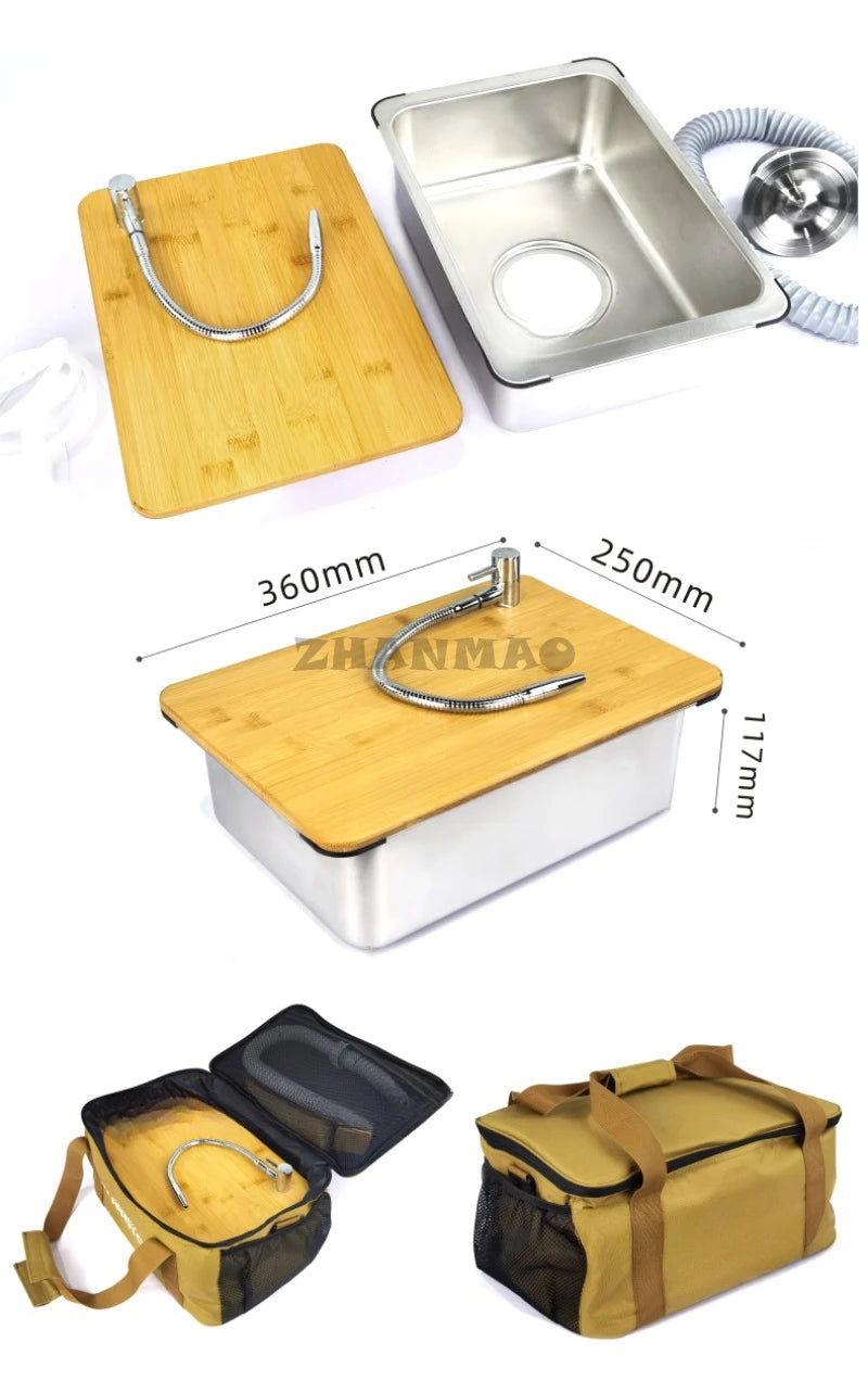 Outdoor IGT Camping Table, Kitchen, Zebra Unit, Sink Module Combination, Faucet, Vegetable Washbasin