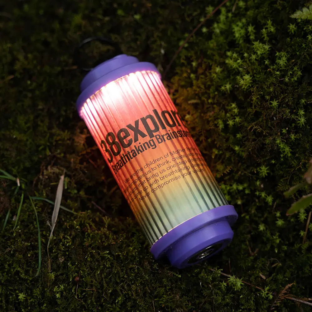 Camping Light LED Camping Lantern Type-C Rechargeable Stepless Dimmable Atmosphere Light with Magnetic Base for Camping Hiking