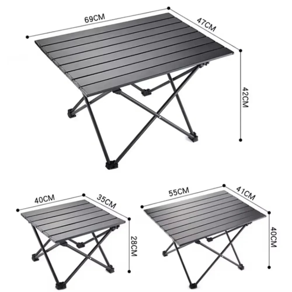 Outdoor Camping Folding Table Portable Picnic Barbecue Desk Ultra Light Foldable Egg Roll Camp Table Hike Travel Storage Tables