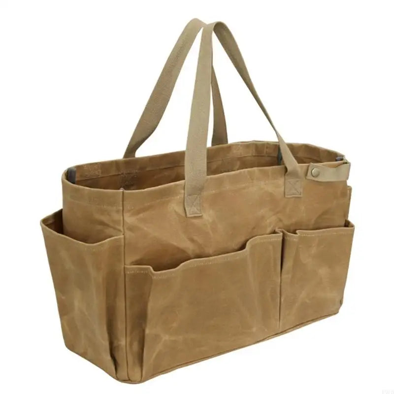 P9FB Outdoor Camping Pot Organizers Bag Crafted from Water Resistant Waxed Canvas with Spacious Interior for Cookware & Tool