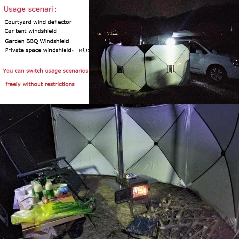 Camping Windscreen Folding Windproof Shield Outdoor Camp Gas Stove Burner Windshield Shelter for Nature Hiking Car Tent Shield