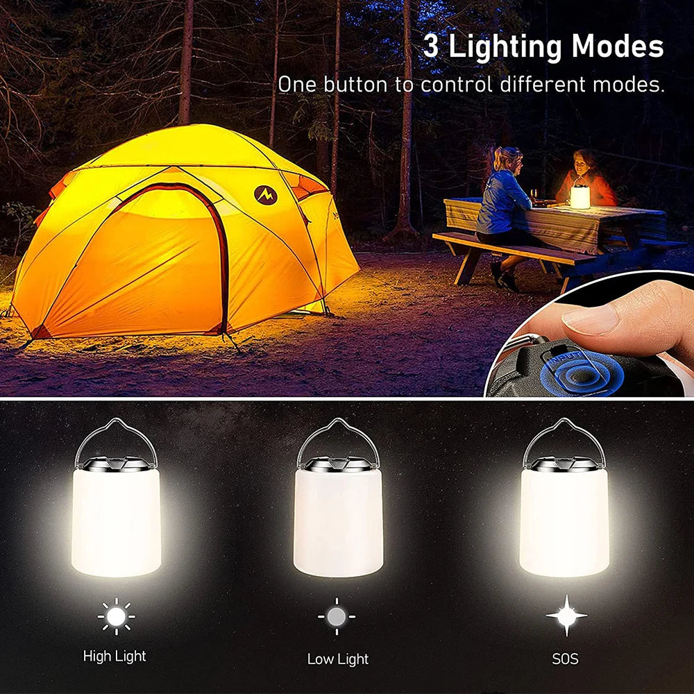 Camping Light Flashlight Rechargeable Camping Light -3000K Warm White Light Emergency Waterproof Lights for Camping Outdoor