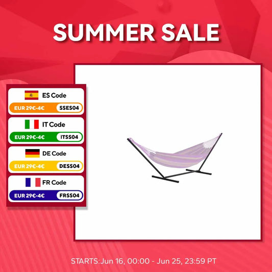 Outsunny Metal Hammock Support Hammock Structure Load 120 kg for Garden Terrace Patio 360X92X112 cm Black