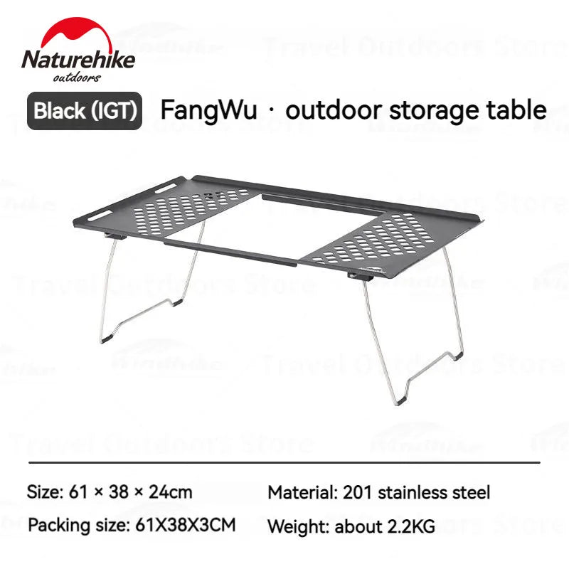 Naturehike Outdoor Folding Table Stainless Steel Camping Table Picnic Barbecue Chicken Rolls Outdoor Table Portable Picnic Table