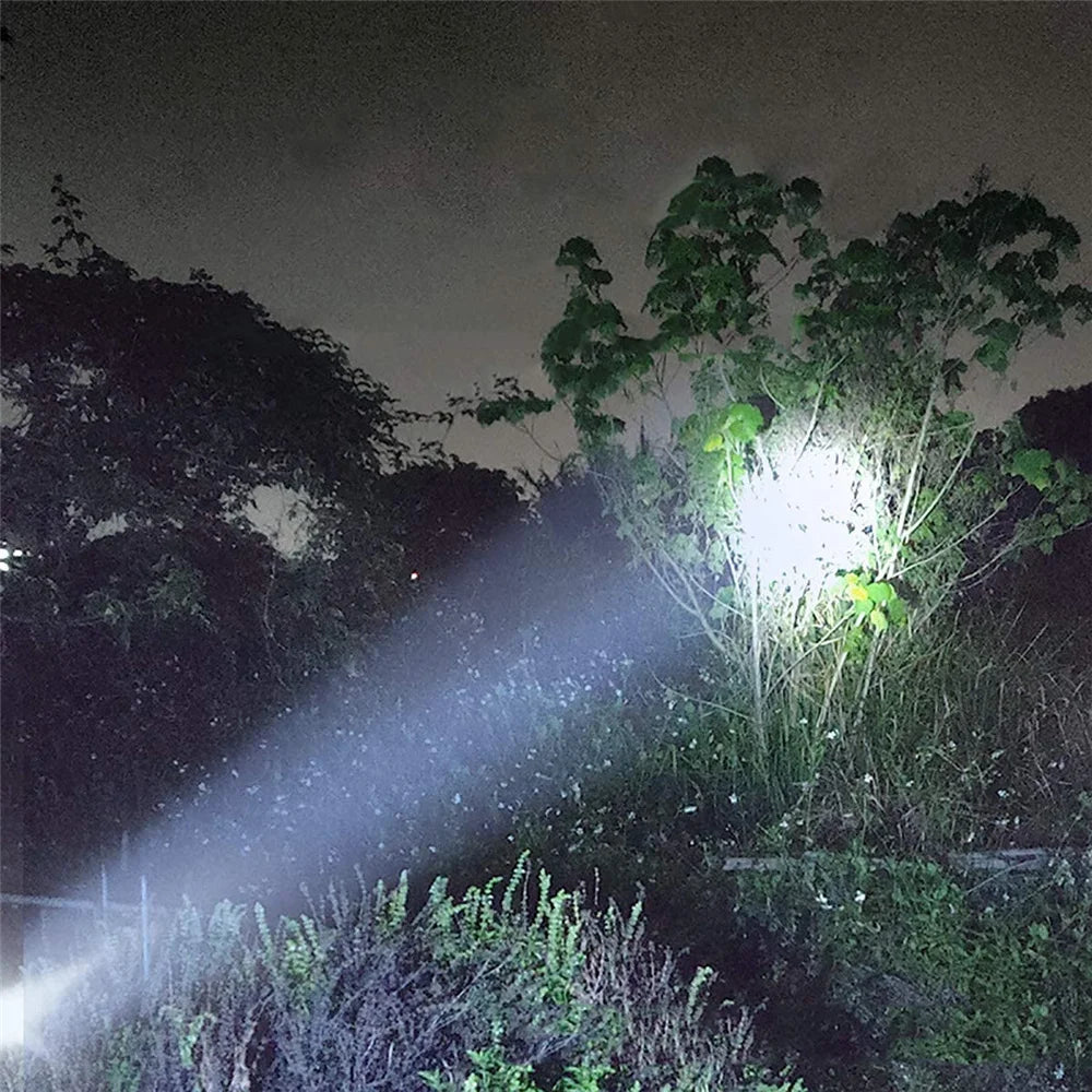 Solar LED Flashlight Waterproof Outdoor Flash Light 1000 Lumens Rechargeable Solar/USB Charging Emergency Supply Strobe Light