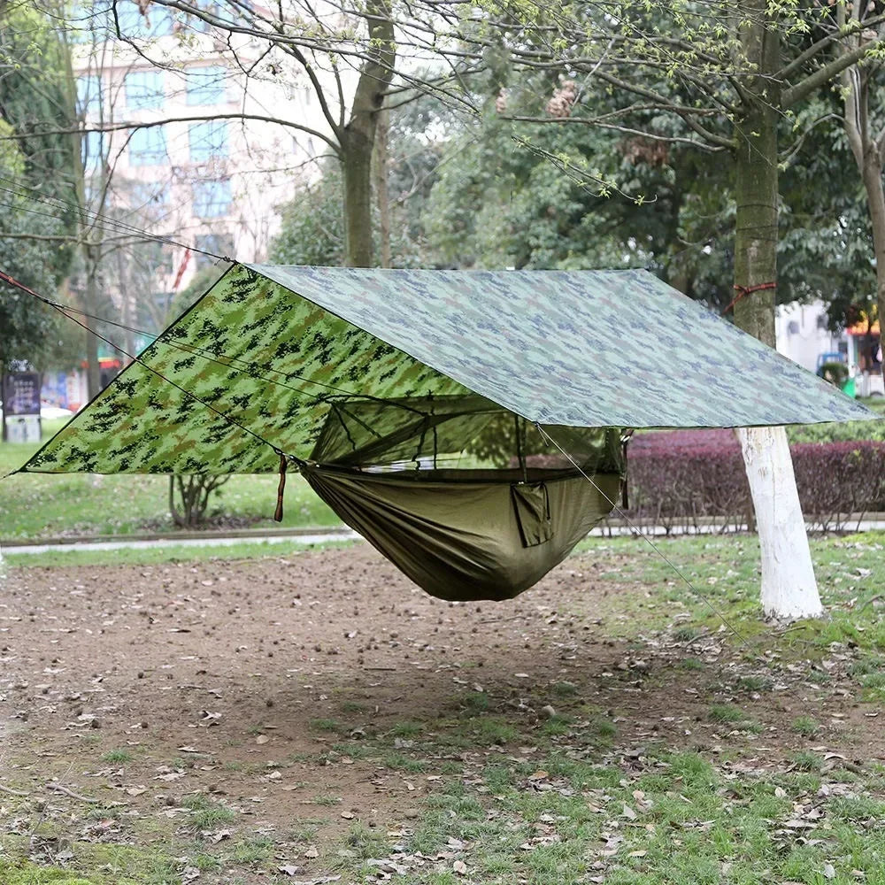 Camping Hammock Mosquito Proof Sunshade Hammock With Mosquito Net&Rainfly Tent Tarp Package Portable Outdoor Camping Hammock