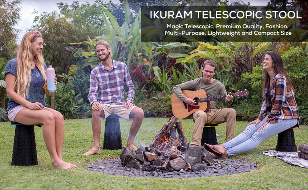 Portable Telescoping Folding Camping Stool, Outdoor Foldable Beach Chair, Folding Camping Chair for Travel Hiking Fishing Garden