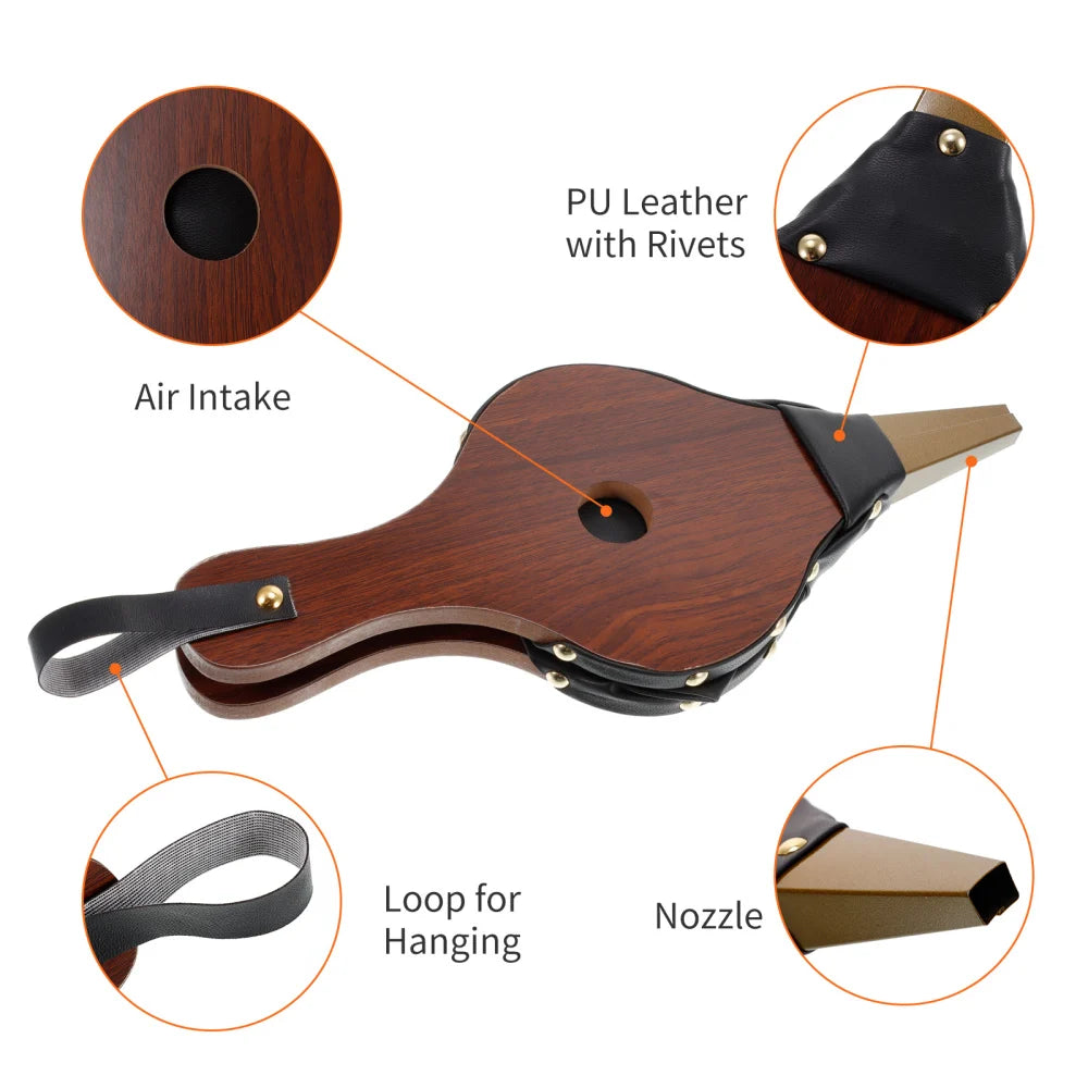 Manual Wooden Air Blower Outdoor Barbecue Tools Wood Fireplace Bellows Blast Blower Portable Camping Gear For Ourdoor Picnic