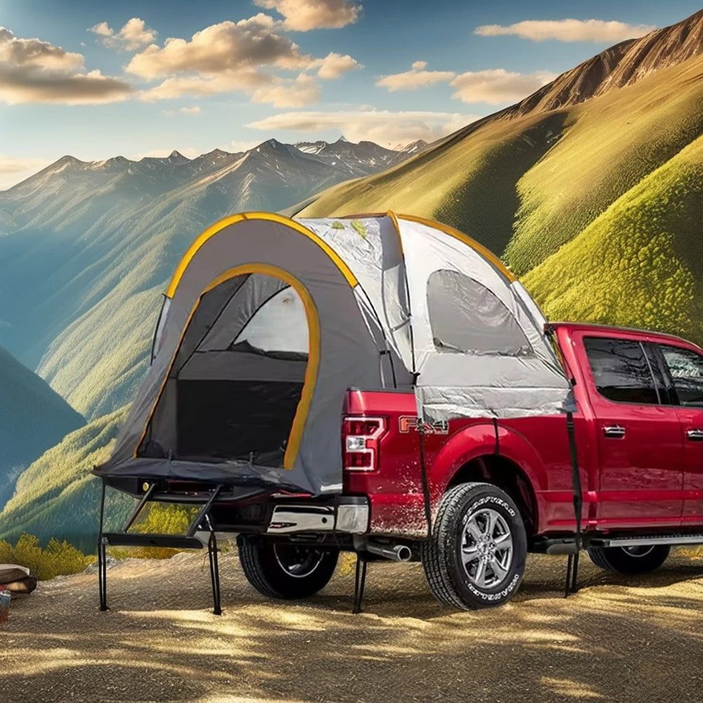 Portable 210D Oxford Pickup Truck Tent Rear Truck Awning For Outdoor Camping Waterproof Capacity 4 Person Foldable Car Rear Tent