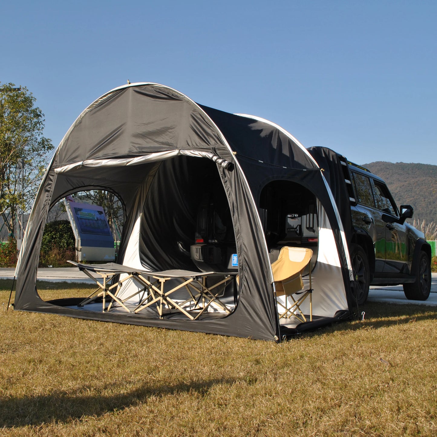 SUV Car Tent for Camping, SUV Tailgate Shade Awning Tent, Outdoor car Tent with Three Door Design, Vehicle Camping Tents
