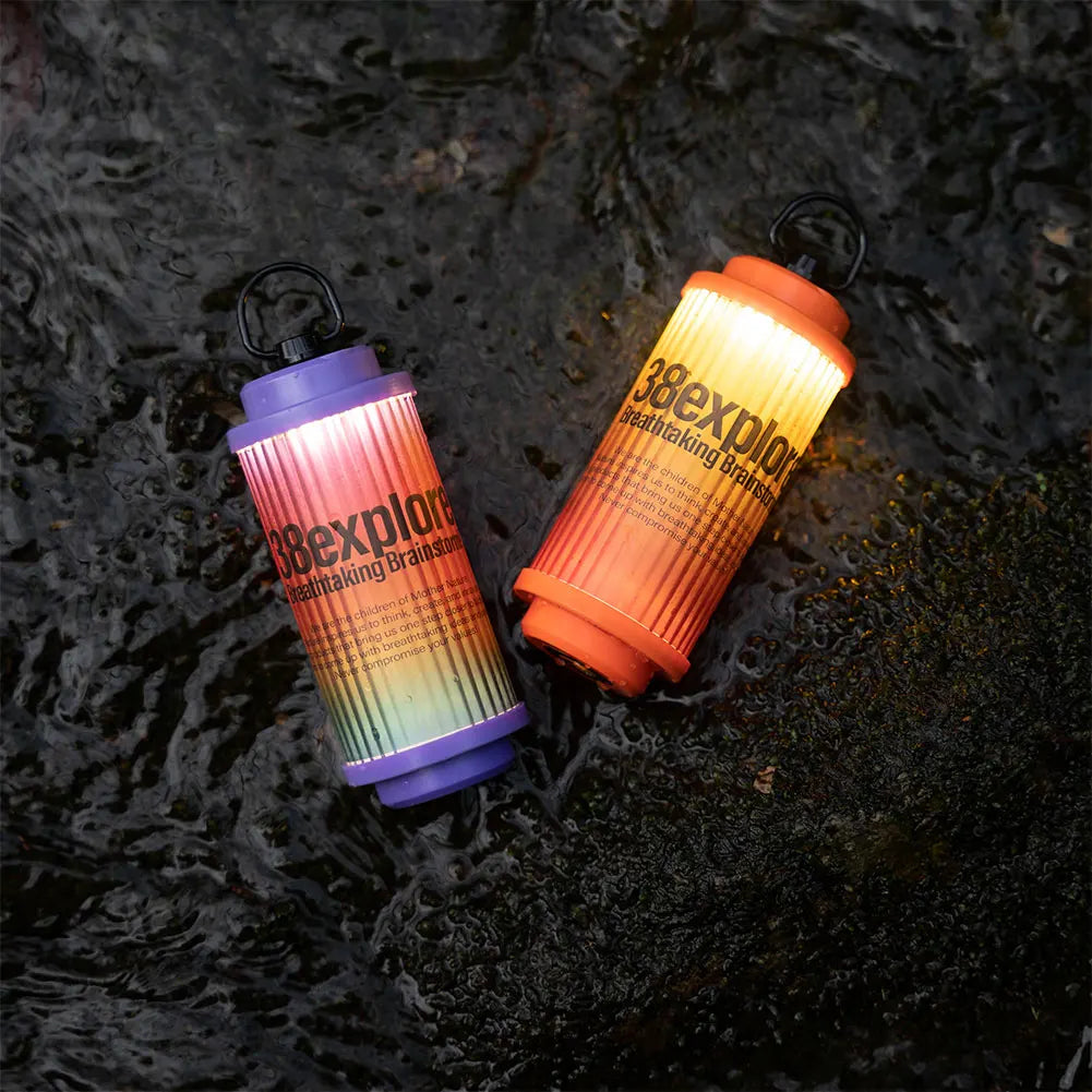 Camping Light LED Camping Lantern Type-C Rechargeable Stepless Dimmable Atmosphere Light with Magnetic Base for Camping Hiking