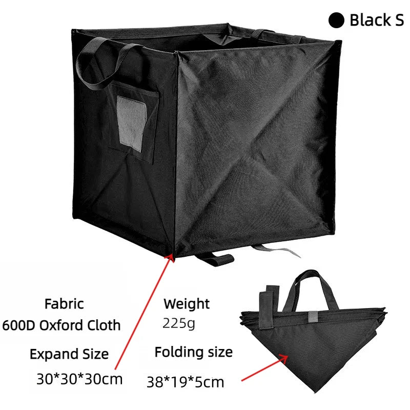 Trash Storage Basket with Rope Storage for Outdoor Camping Trash Organizers