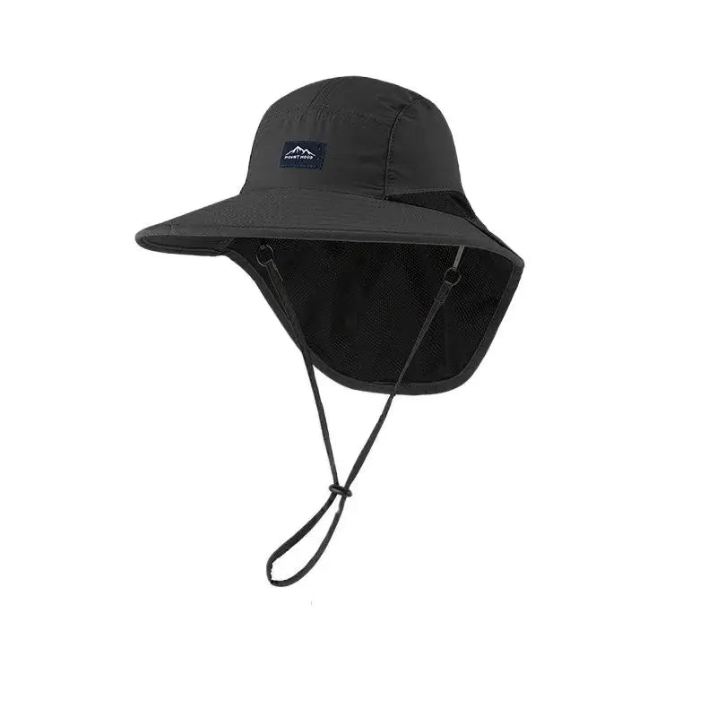 UV Protection Hat with Wide Brim Waterproof Quick-drying Panama Fisherman Cap Mesh Breathable Neck Protection Summer Hat