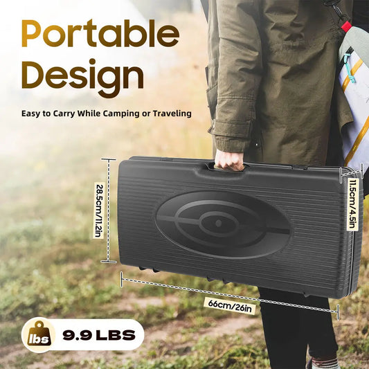 Black Portable Camping Stove 2 Burners Camping Stove Camping Stove W/Grill Tray