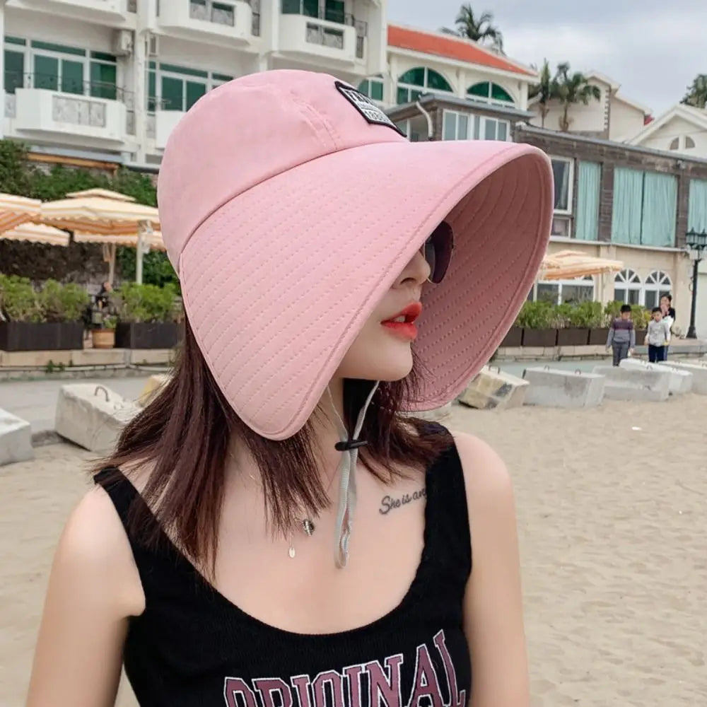 UV Protection Women Hat Fashionable Visor Big Brim Summer Hats Outdoors Sun Protection Breathable Sun Protection Caps