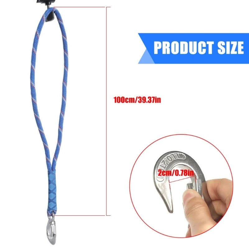 Hammock Suspension Cord Swing Attachment 100cm Suitable for Outdoor Tree Hanging and Playgrounds Set with Stainless Hook