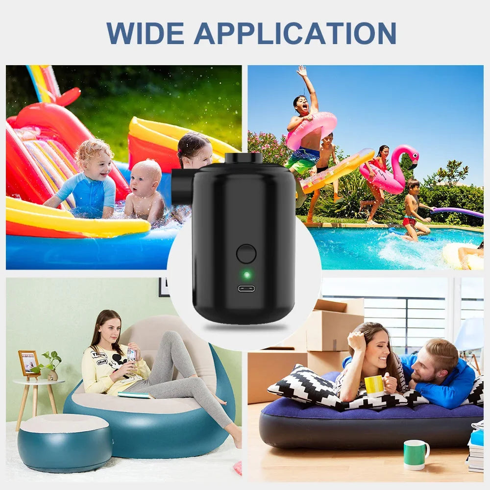Outdoor portable camping air pump charging and pumping dual-purpose air mattress air pump swimming ring electric inflator