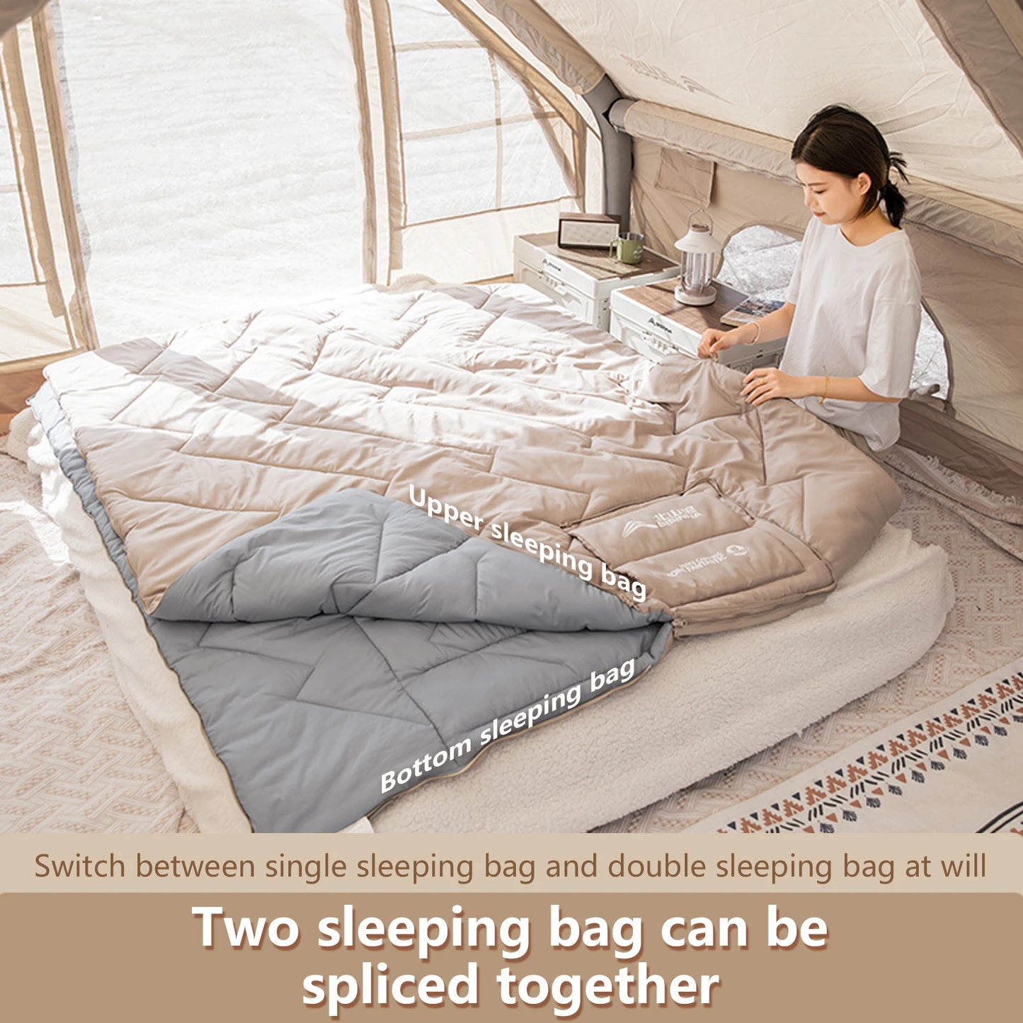 BSWOLF Camping Sleeping Bag Portable Pillow Blanket Quilt for Outdoor Traveling Pinic Hiking