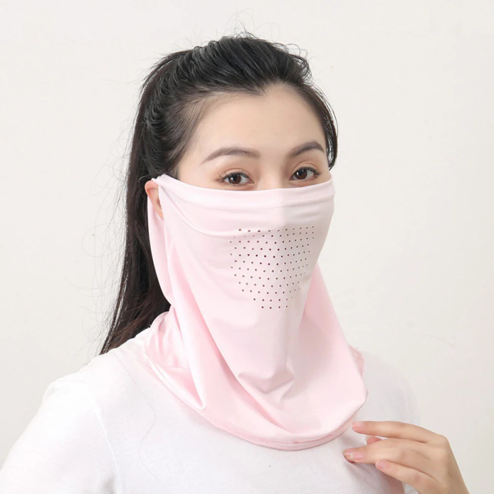 UV Protection Mask Flower Pattern Ear Hanging Sunscreen Mask UV Protection Neck Wrap Cover Bandana Scarf Women Sun Blocking Mask