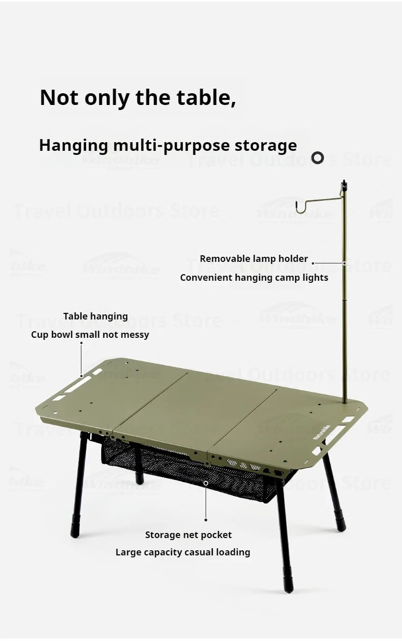Naturehike Outdoor Igt Table Multifunctional Camping Tactical Table Adjustable Height Picnic Portable Folding Lightweight Table