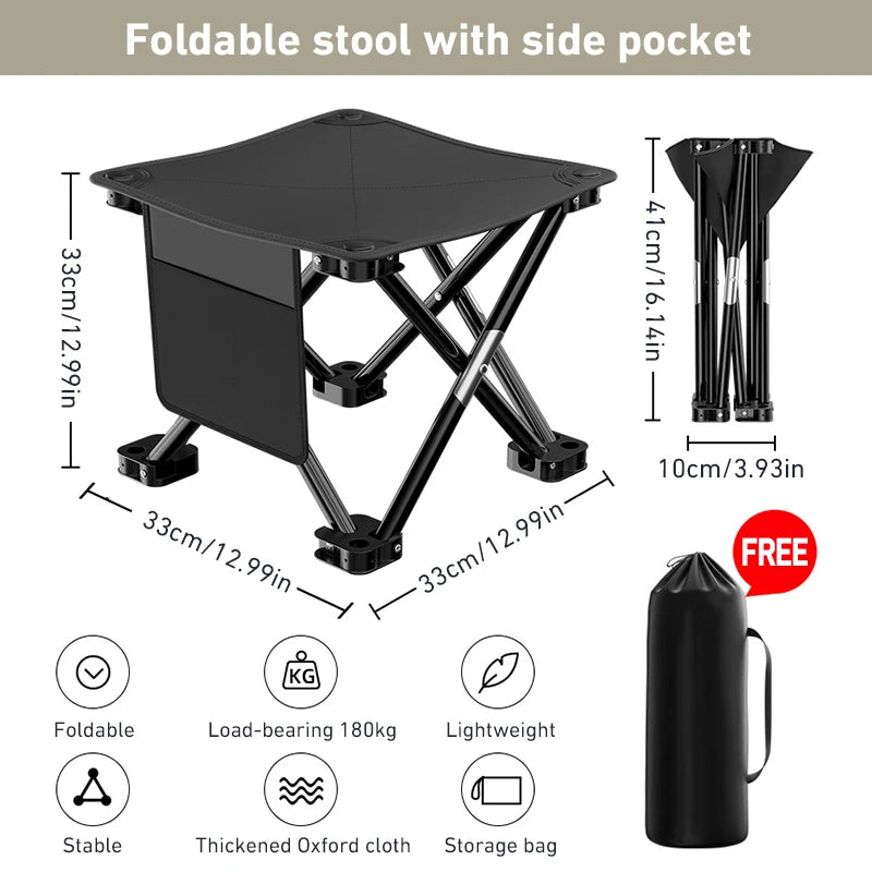 Outdoor Portable Folding Stool Camping Collapsible Foot Stool Hiking Beach Travel Picnic Fishing Seat Tools Ultralight Picnic