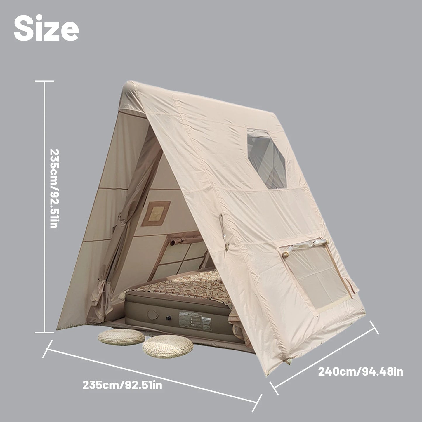 Inflatable Camping Tent - Easy Setup, All-Season Waterproof & Windproof Shelter, Portable Air Tent for Hiking, Fishing