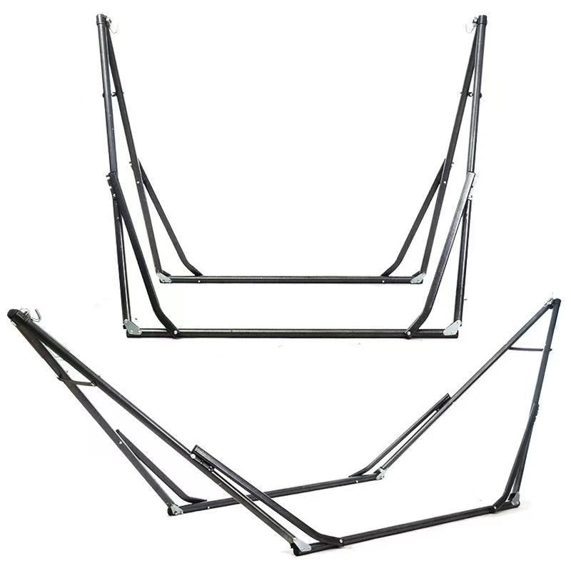 Outdoor Camping Swing Hammock Frame Portable Metal Hammock Stand Iron Floor Bracket Removable Folding Indoor Outdoor Furniture