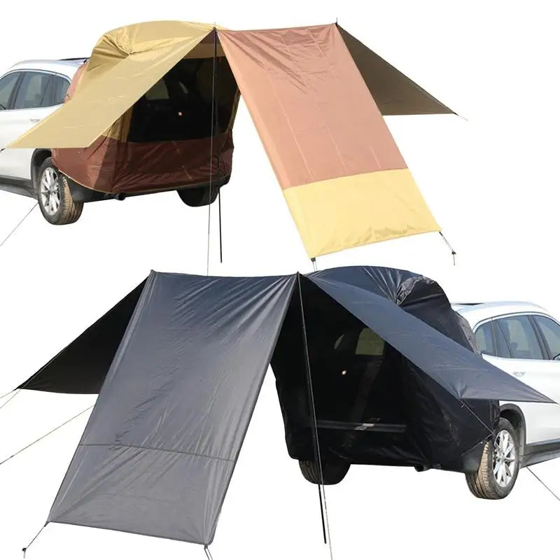 Portable Camping SUV Trunk Tent Car Rear Door Tent SUV 3 Sided Extended Shade Tent Outside Shelter For Car Camping Accessories