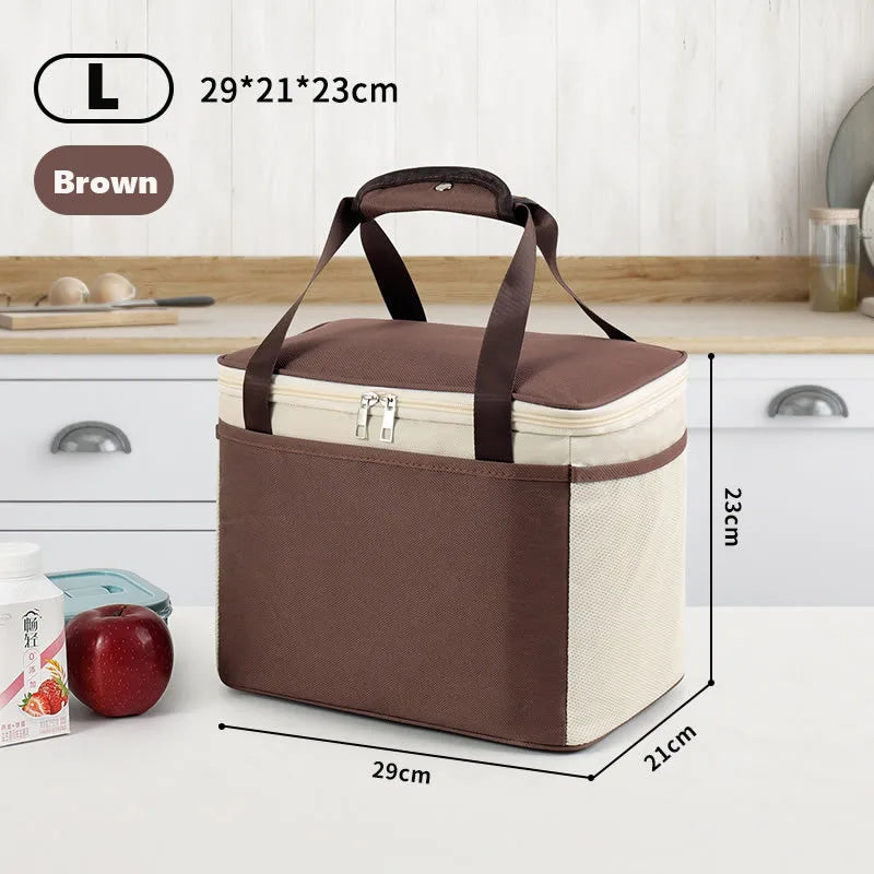 Outdoor Camping Picnic Bag Portable Lunch Bag Food Thermal Insulated Box Food Storage Bags Bento Pouch Dinner Container Handbag