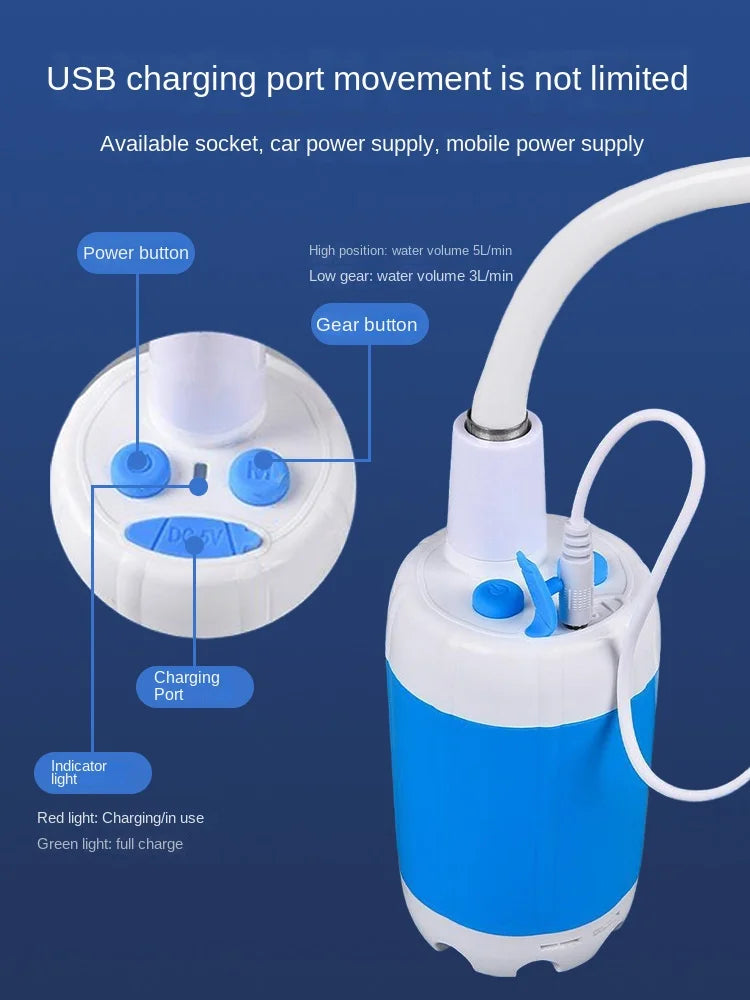 Outdoor camping dormitory bath bath artifact household rental electric portable self-priming shower charging water pump shower