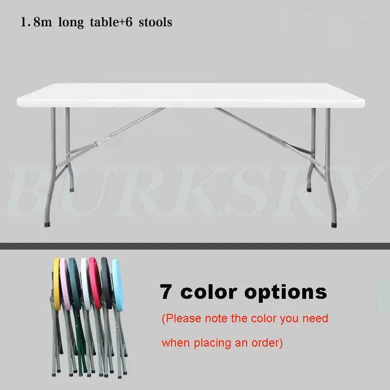 Portable Foldable Table with Handle, Camping Table, Outdoor and Indoor Furniture, Fold-in-Half Utility, Picnic and BBQ Party