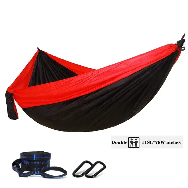 Oversized Double Camping Hammock,Portable Tree Straps Hammock ,210T Nylon Travel Hammock, Lightweight Parachute Hammocks