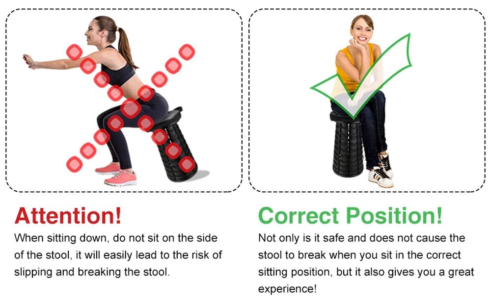 Portable Telescoping Folding Camping Stool, Outdoor Foldable Beach Chair, Folding Camping Chair for Travel Hiking Fishing Garden