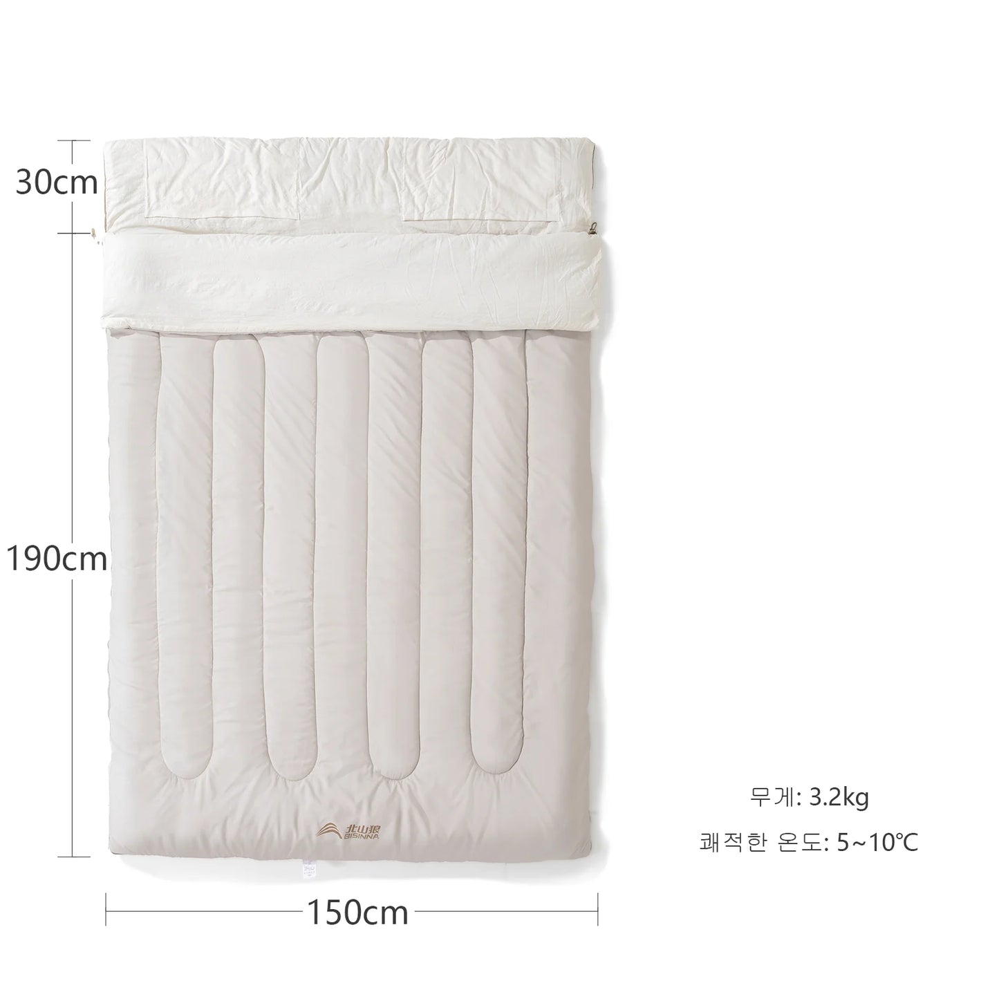 BSWolf 2 Person Camping Sleeping Bag Portable Detachable Sleeping Bag for Travel Outdoor Hiking