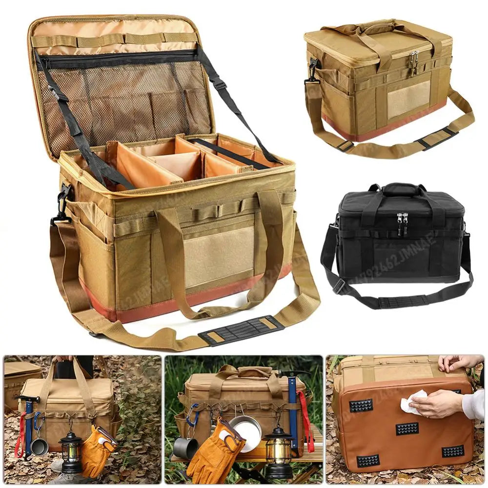 30L Camping Cookware Organizer Large Capacity Camping Cooking Utensil Organizer Detachable Multifunctional for Outdoor Camping