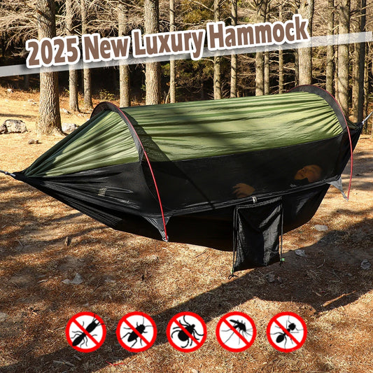Outdoor Hanging Furniture Sleeping Survival Portable Hammock With Mosquito Net Camping Equipment Tent Travel For Leisure Hammock