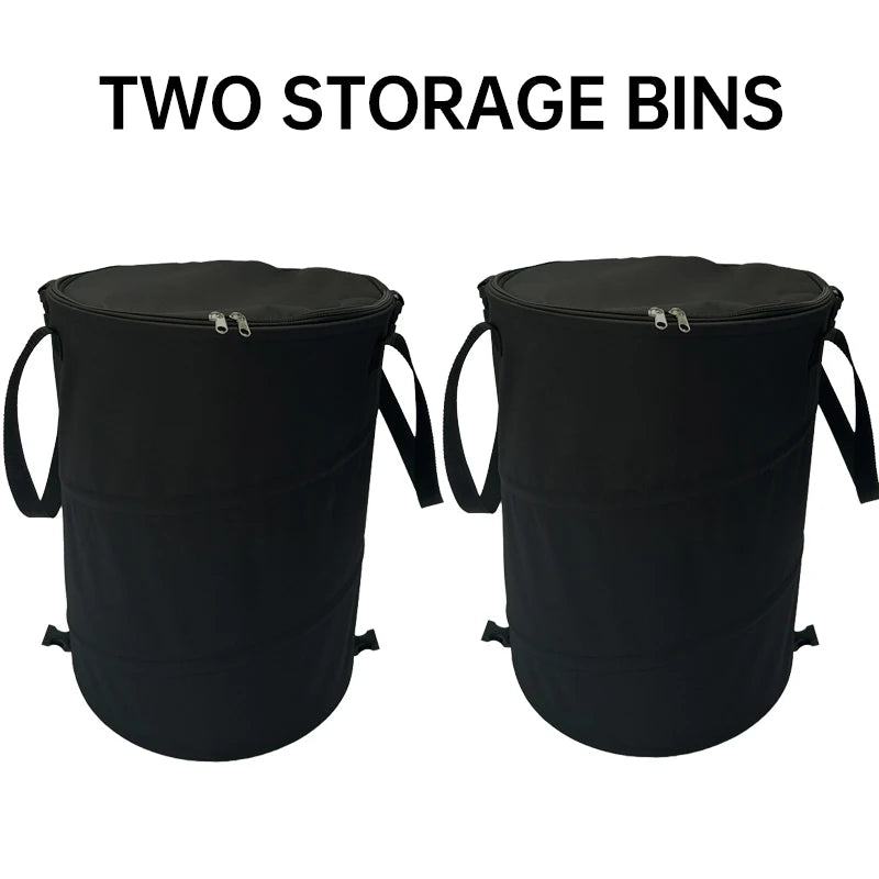 Camping Trash Can Pop-up Circular Storage Pail Canvas Foldable Recycling Bin Outdoor Garbage Garden Yard Garbage Bag