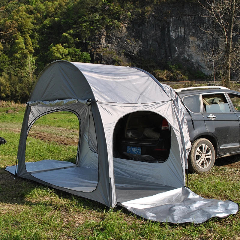 Car Rear Tent with Floor, SUV Back Tent Stand, Freely Hatchback Tent, Generous Vertical Height, Reliable in All Elements