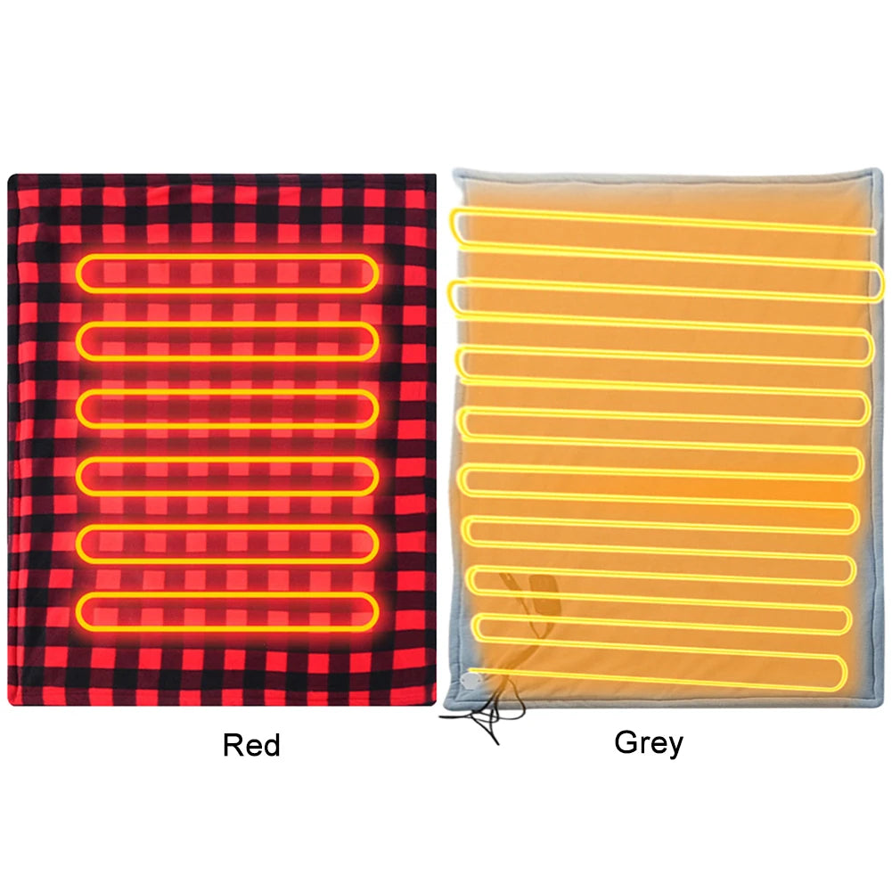 Car Electric Heated Blanket Heated Blanket Mattress Fast Heating 12V Soft Heating Mat 9 Adjustable Temperature for Car Camping