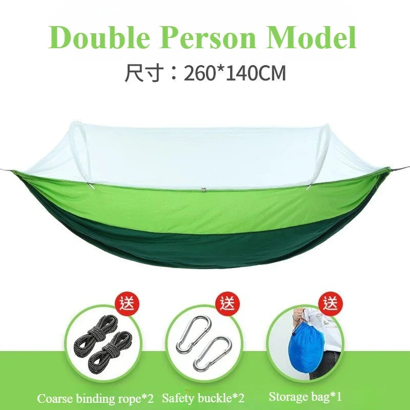 2025 Camping Hammock with Mosquito Net Sleeping Tent Hammock Suitable for Camping Outdoor Hammock for Garden with Storage Bag