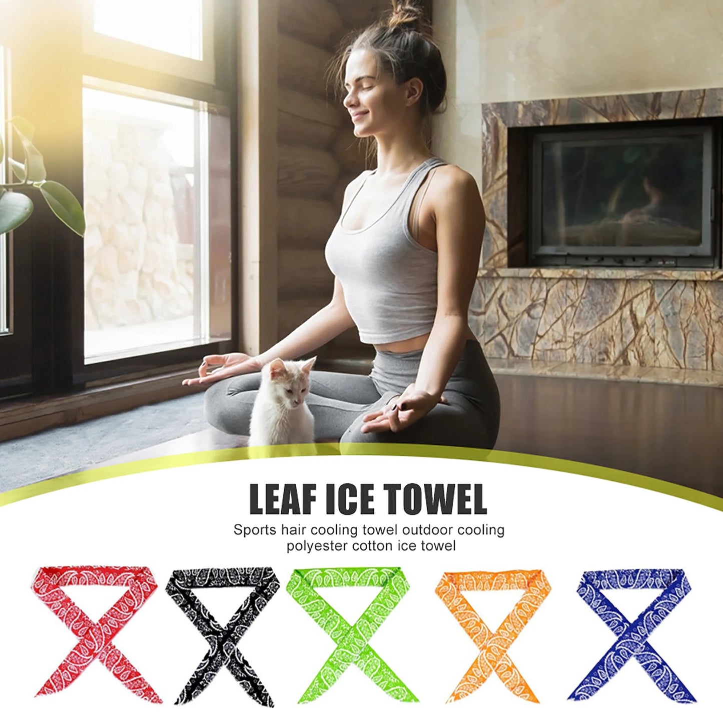 5 Pcs Cool Scarf Neck Wrap Summer Ice Cooling Scarf Instant Cooling Outdoor Sports Headband Chill Ice Sports Towel Wristband