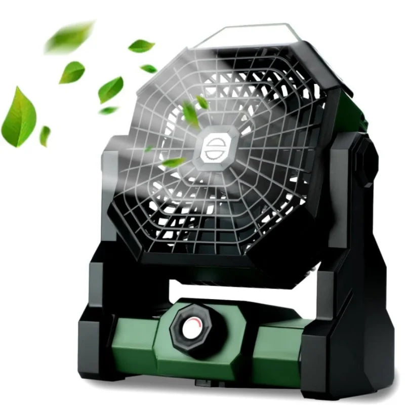Camping Fan Rechargeable Portable Battery Operated Camping Fan for Tents,Hangable USB Silent Camping Fans with LED Light
