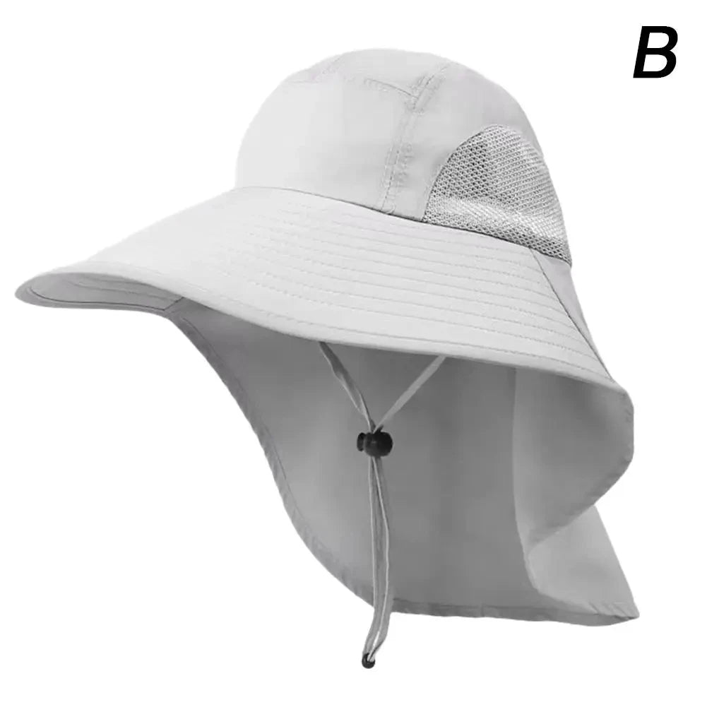UV Protection Hat with Wide Brim Neck Flap for Men Women Adjustable Summer Outdoor Sport Safari Cap Hiking Fishing Hat
